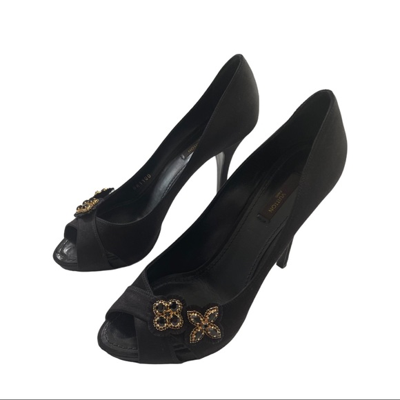 LV Louis Vuitton Peeptoe Heels - sz38.5 - Picture 3 of 9